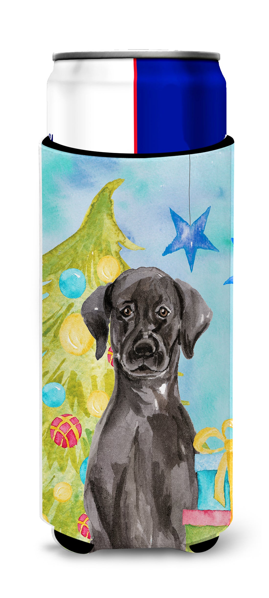 Black Labrador Christmas  Ultra Hugger for slim cans BB9398MUK  the-store.com.