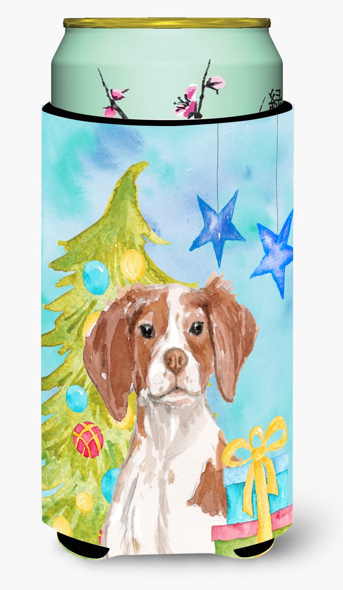 Brittany Spaniel Christmas Tall Boy Beverage Insulator Hugger BB9399TBC by Caroline's Treasures