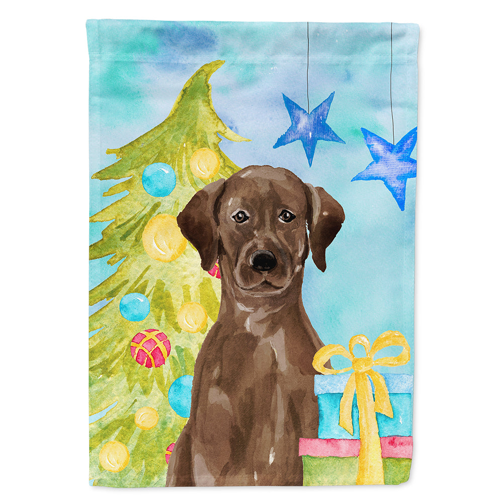 Chocolate Labrador Christmas Flag Canvas House Size BB9400CHF  the-store.com.