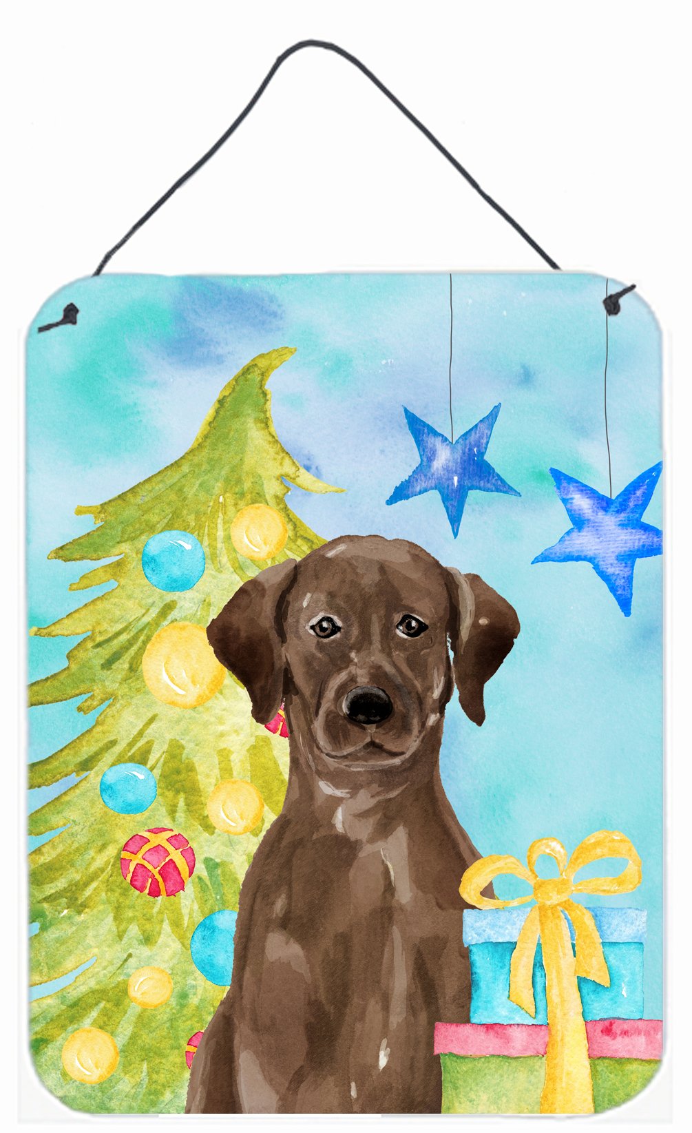 Chocolate Labrador Christmas Wall or Door Hanging Prints BB9400DS1216 by Caroline's Treasures