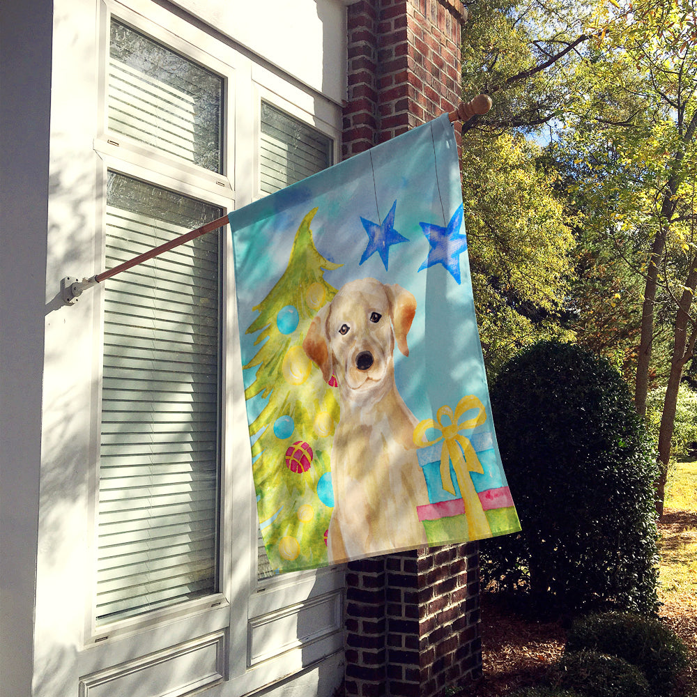 Yellow Labrador Christmas Flag Canvas House Size BB9401CHF  the-store.com.