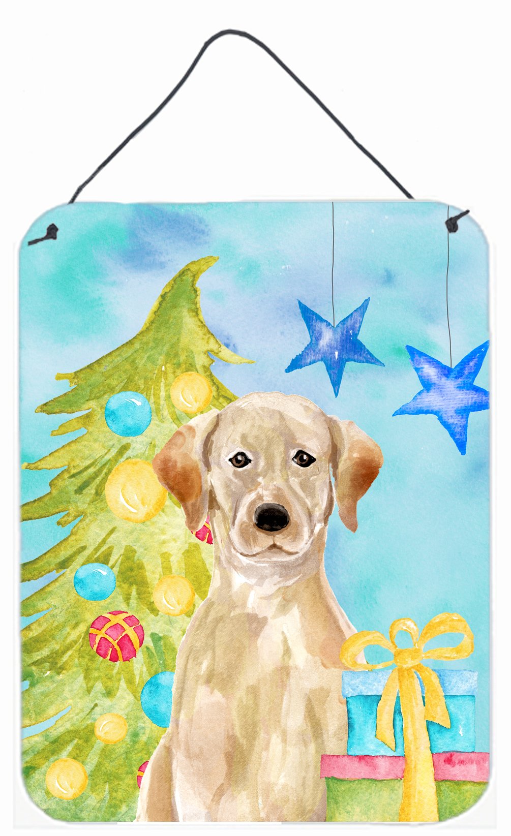 Yellow Labrador Christmas Wall or Door Hanging Prints BB9401DS1216 by Caroline&#39;s Treasures