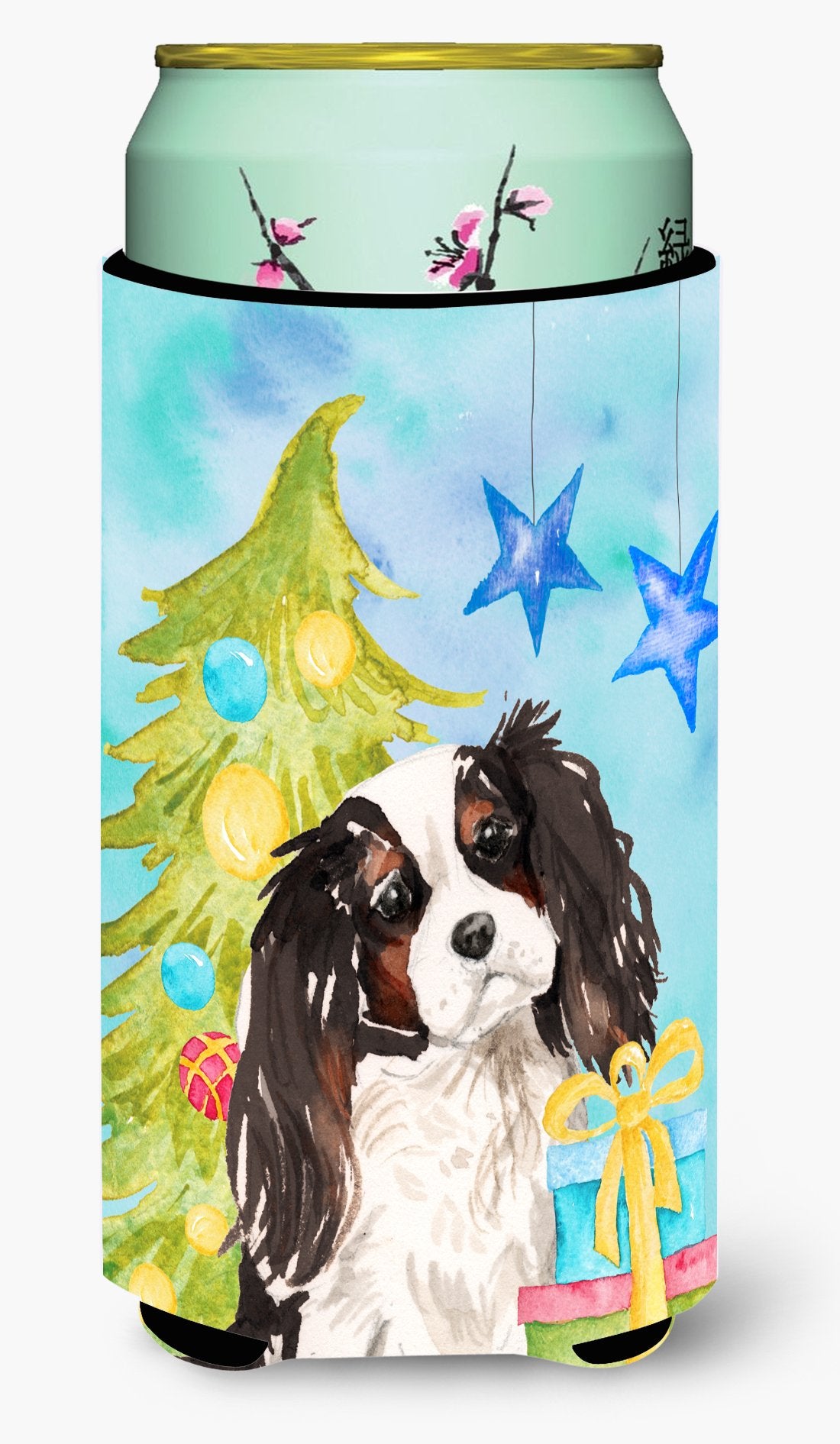 Tricolor Cavalier Spaniel Christmas Tall Boy Beverage Insulator Hugger BB9402TBC by Caroline's Treasures