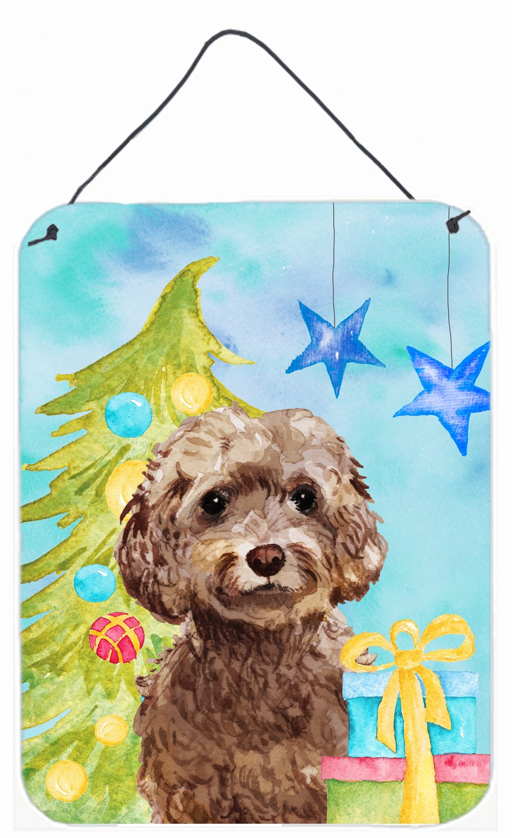 Brown Cockapoo Christmas Wall or Door Hanging Prints BB9409DS1216 by Caroline's Treasures