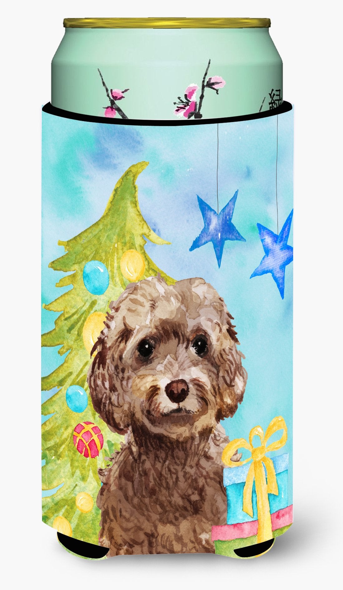 Brown Cockapoo Christmas Tall Boy Beverage Insulator Hugger BB9409TBC by Caroline's Treasures