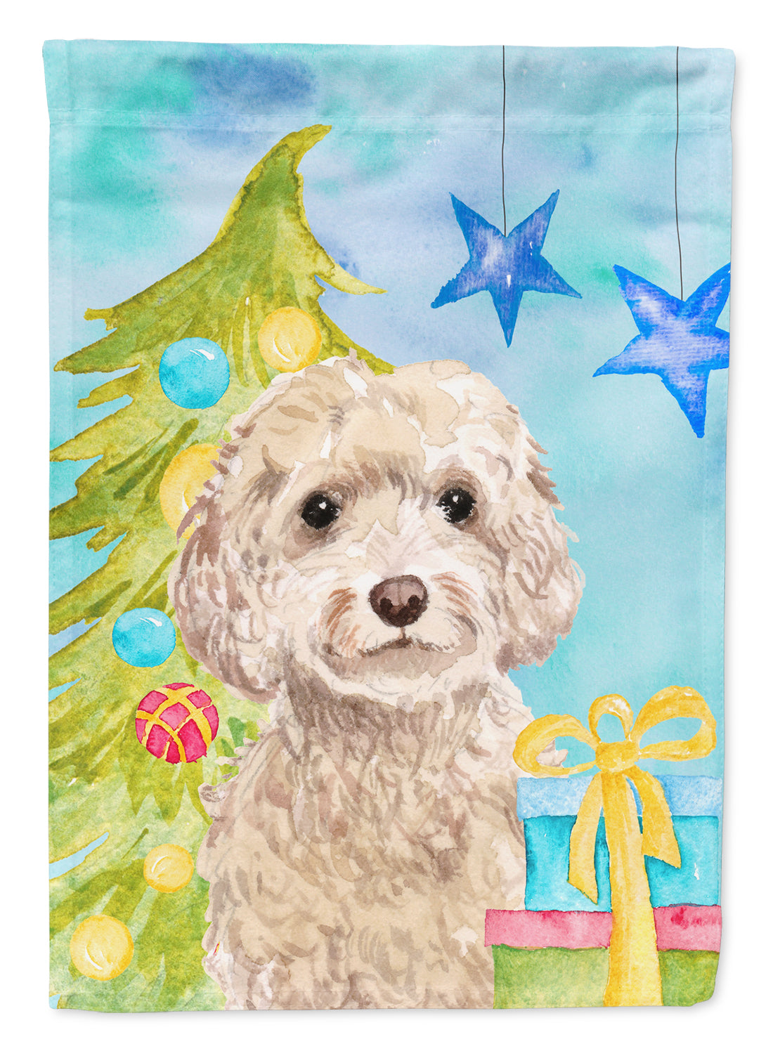 Champagne Cockapoo Christmas Flag Garden Size BB9410GF  the-store.com.