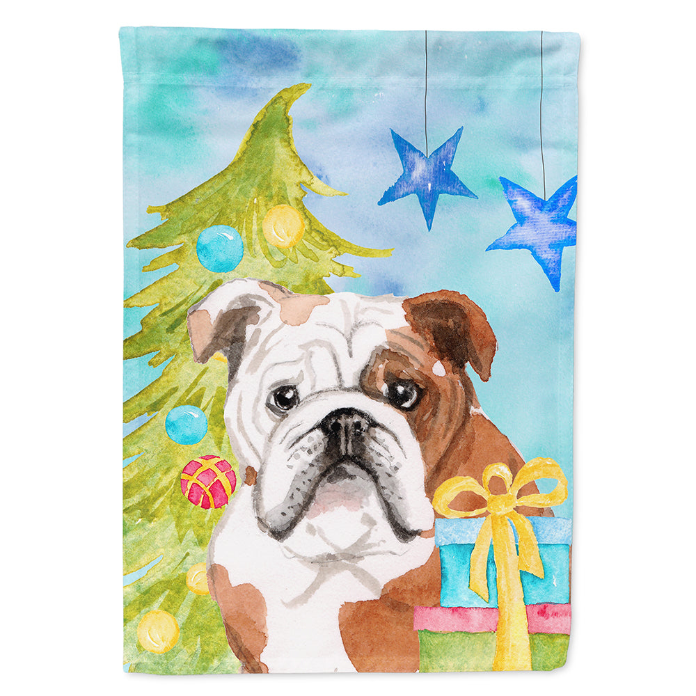 English Bulldog Christmas Flag Canvas House Size BB9416CHF  the-store.com.