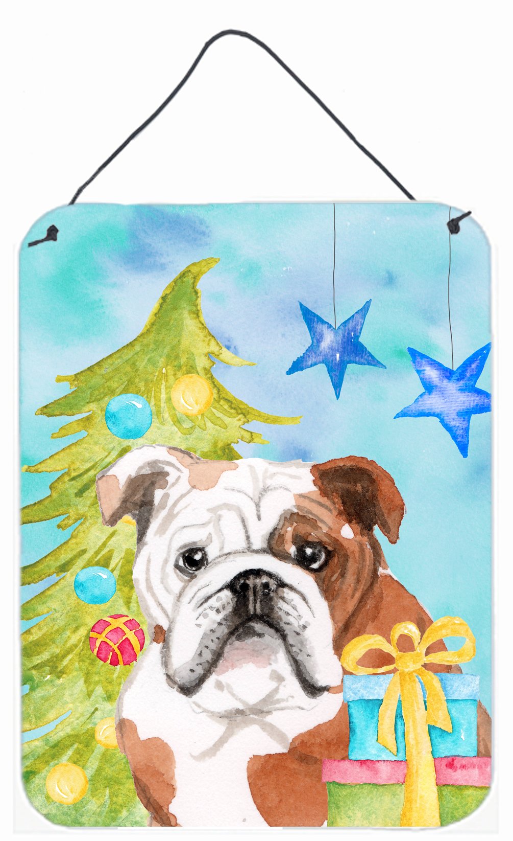 English Bulldog Christmas Wall or Door Hanging Prints BB9416DS1216 by Caroline's Treasures