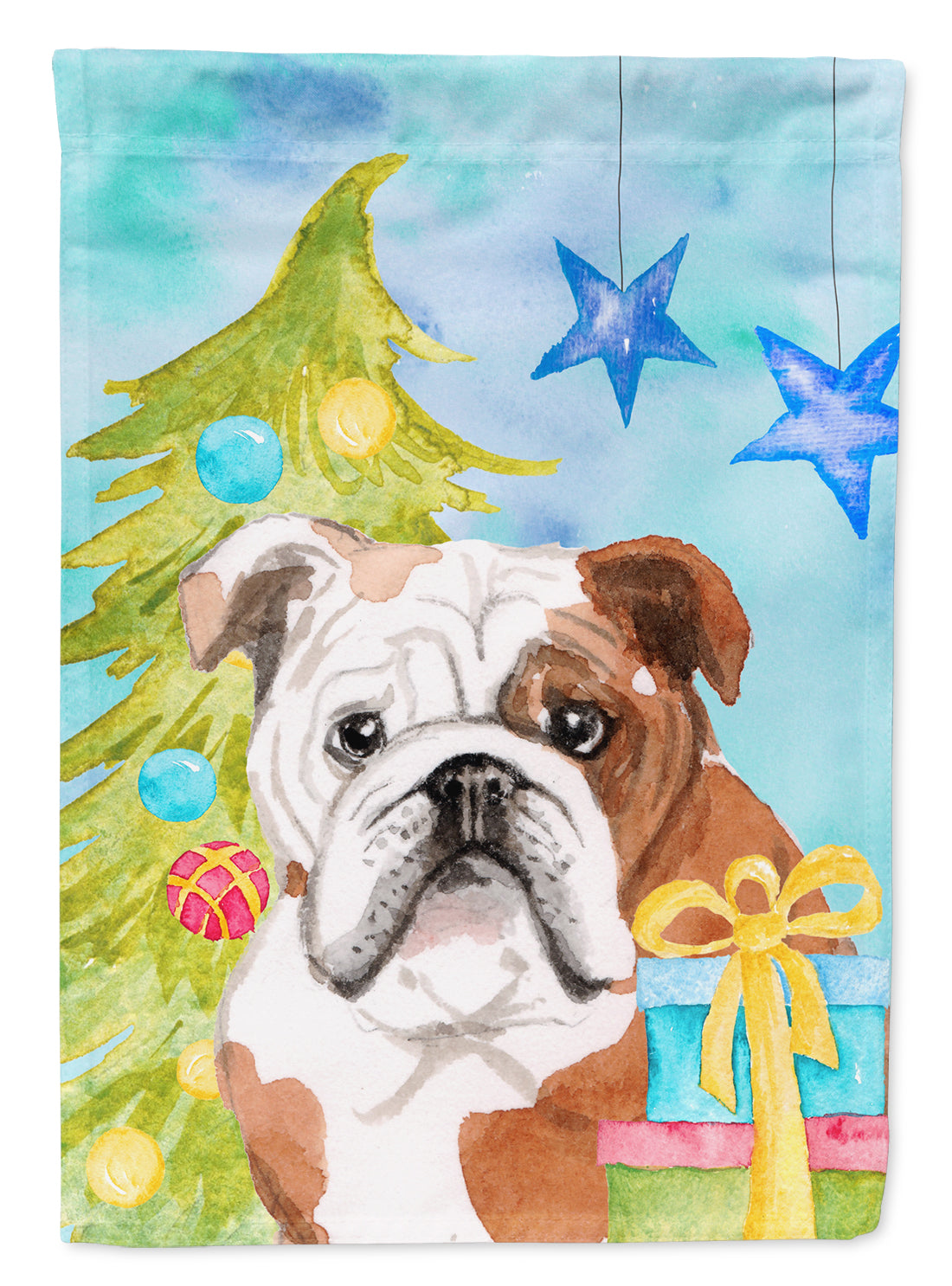 English Bulldog Christmas Flag Garden Size BB9416GF  the-store.com.