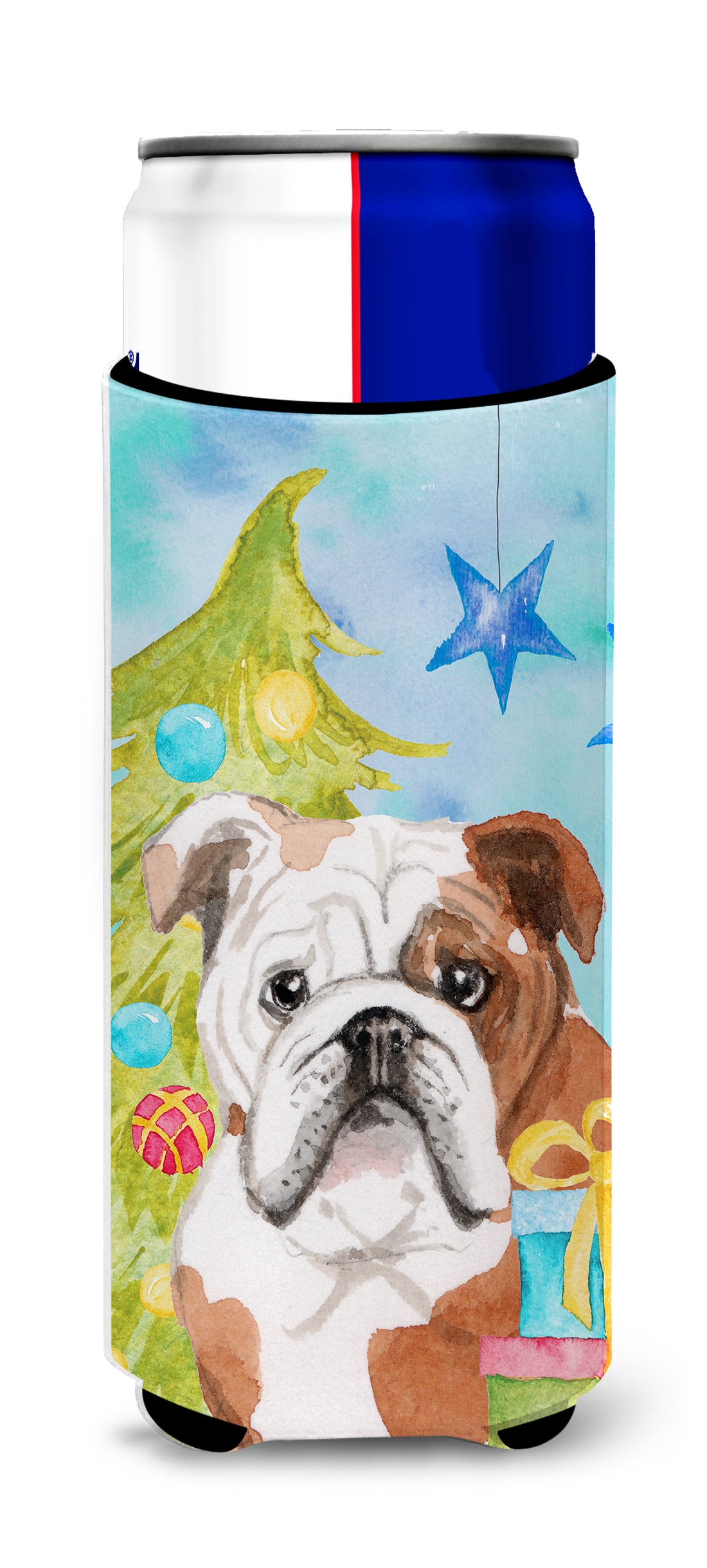 English Bulldog Christmas  Ultra Hugger for slim cans BB9416MUK  the-store.com.