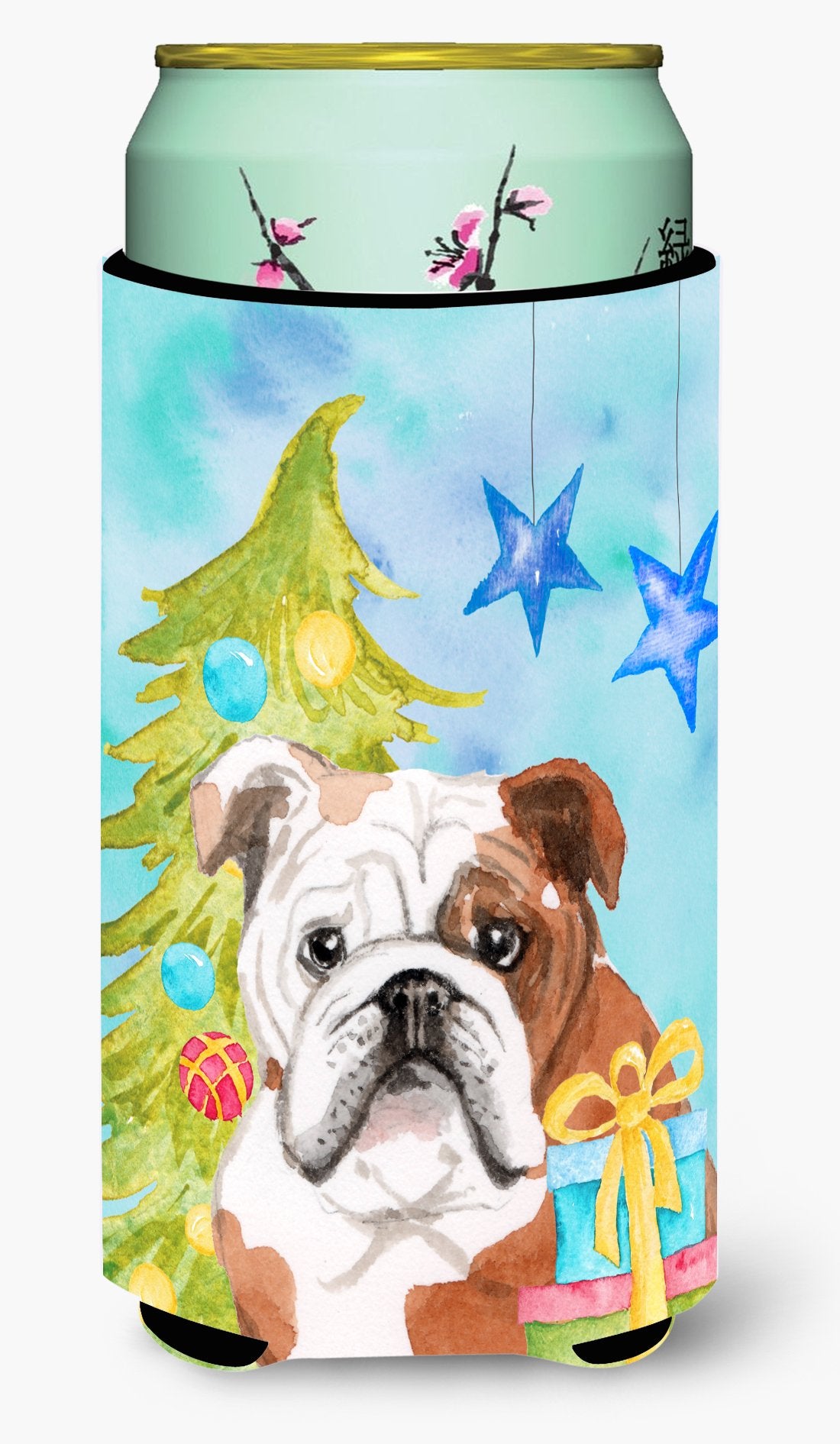 English Bulldog Christmas Tall Boy Beverage Insulator Hugger BB9416TBC by Caroline's Treasures