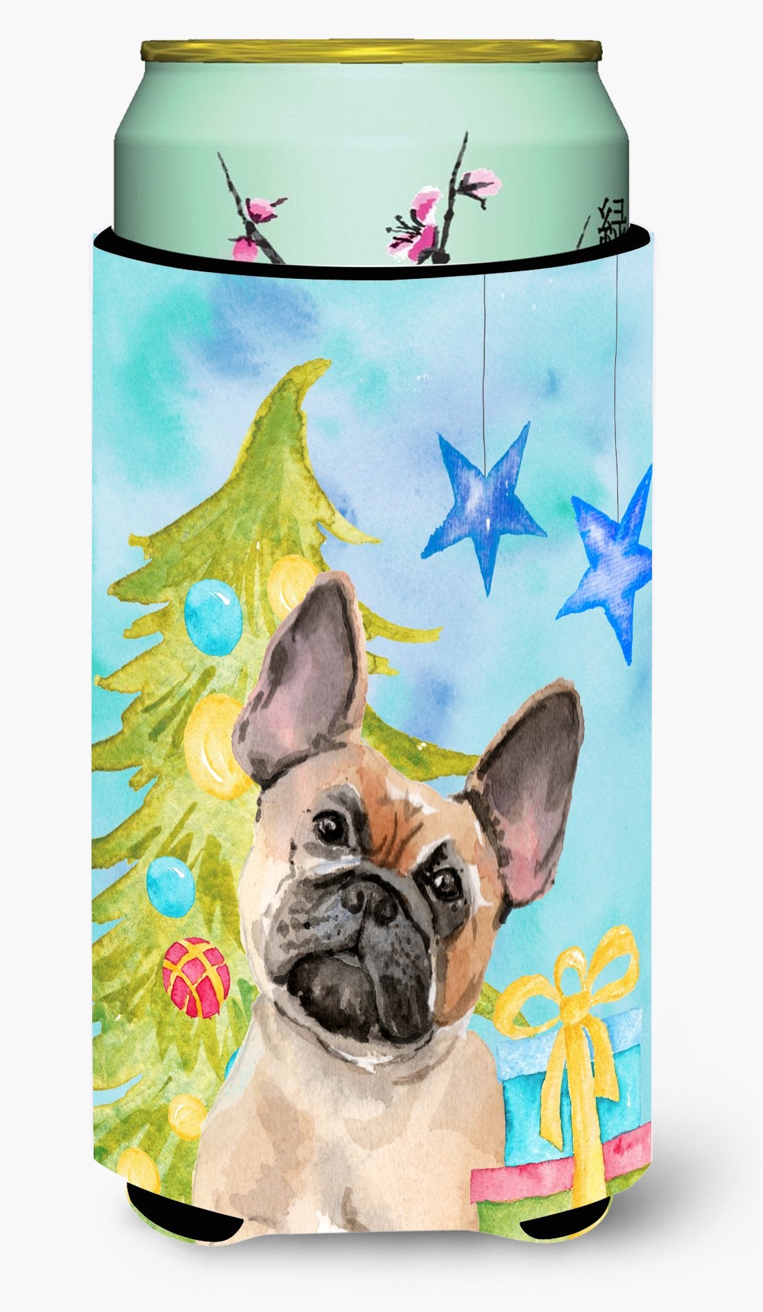 Fawn French Bulldog Christmas Tall Boy Beverage Insulator Hugger BB9417TBC by Caroline's Treasures