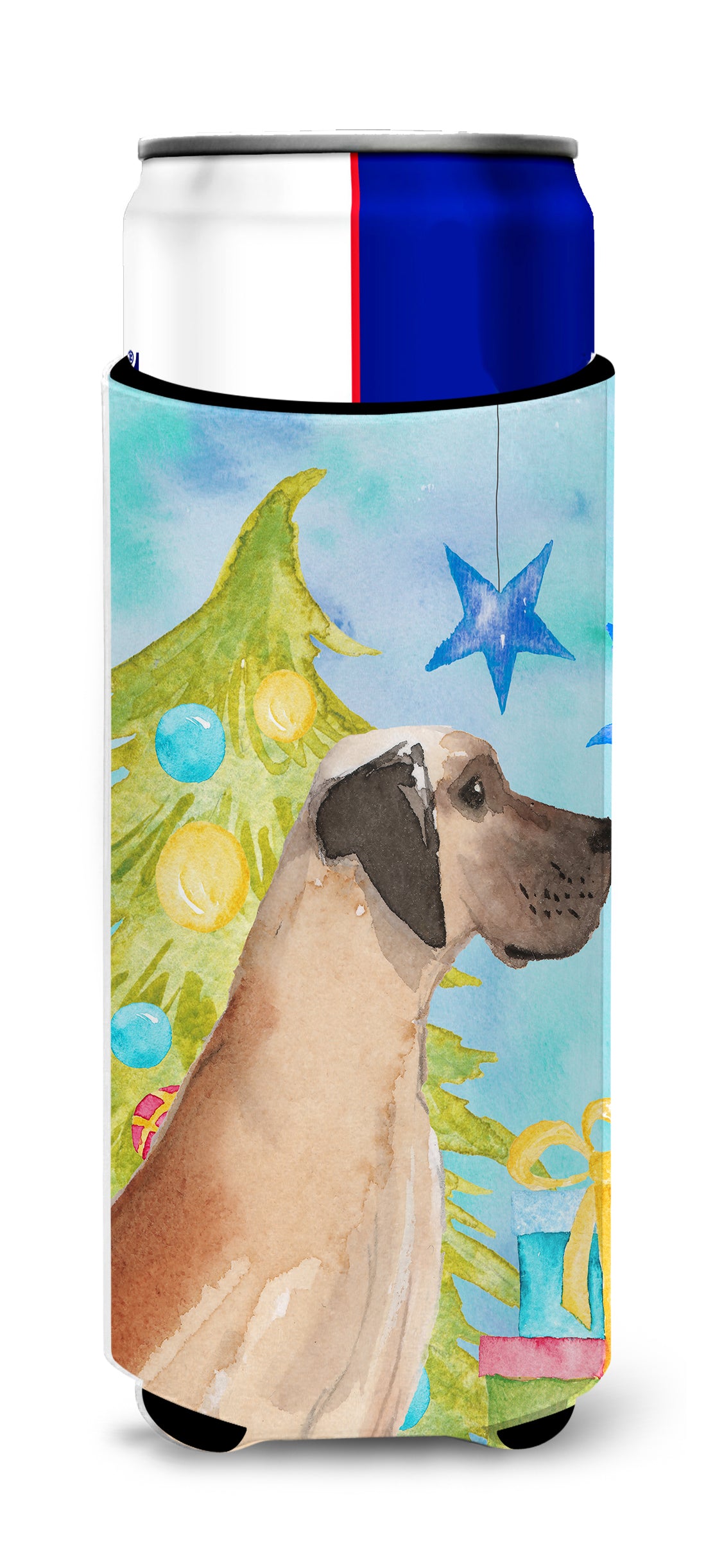 Fawn Natural Great Dane Christmas  Ultra Hugger for slim cans BB9419MUK  the-store.com.