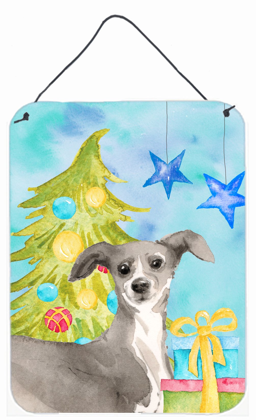 Italian Greyhound Christmas Wall or Door Hanging Prints BB9422DS1216 by Caroline's Treasures