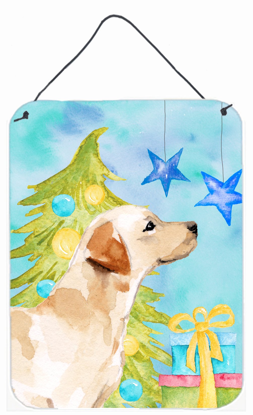 Yellow Labrador #2 Christmas Wall or Door Hanging Prints BB9423DS1216 by Caroline's Treasures