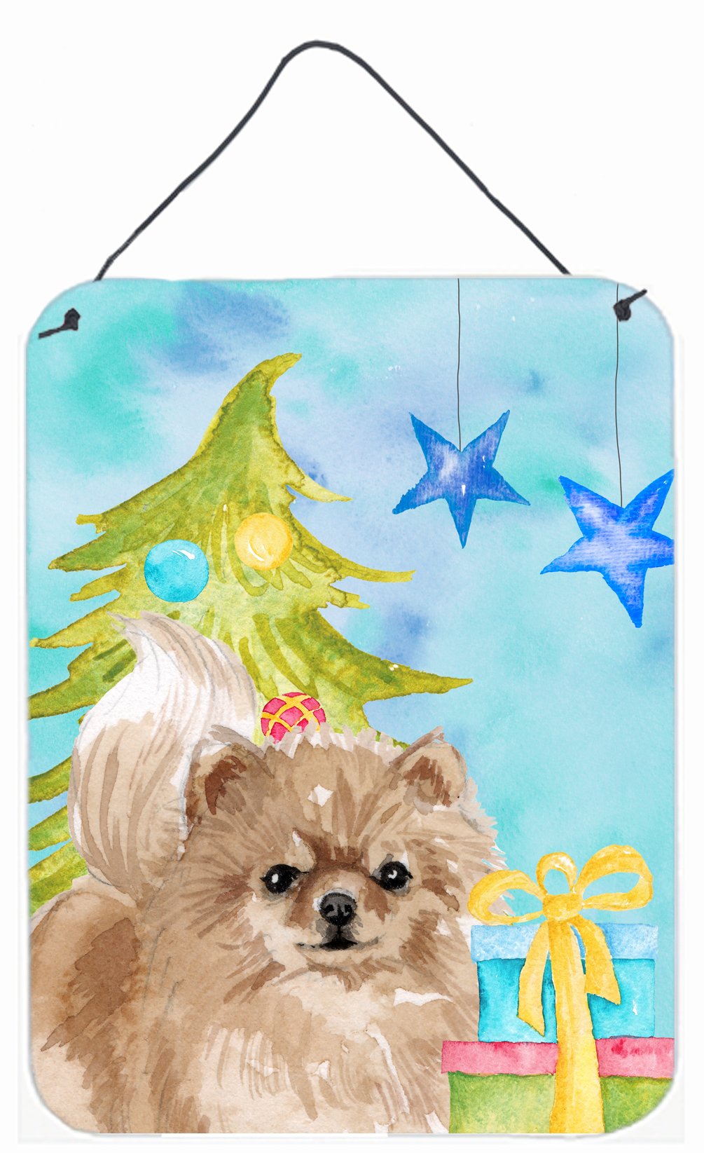 Pomeranian Christmas Wall or Door Hanging Prints BB9425DS1216 by Caroline&#39;s Treasures