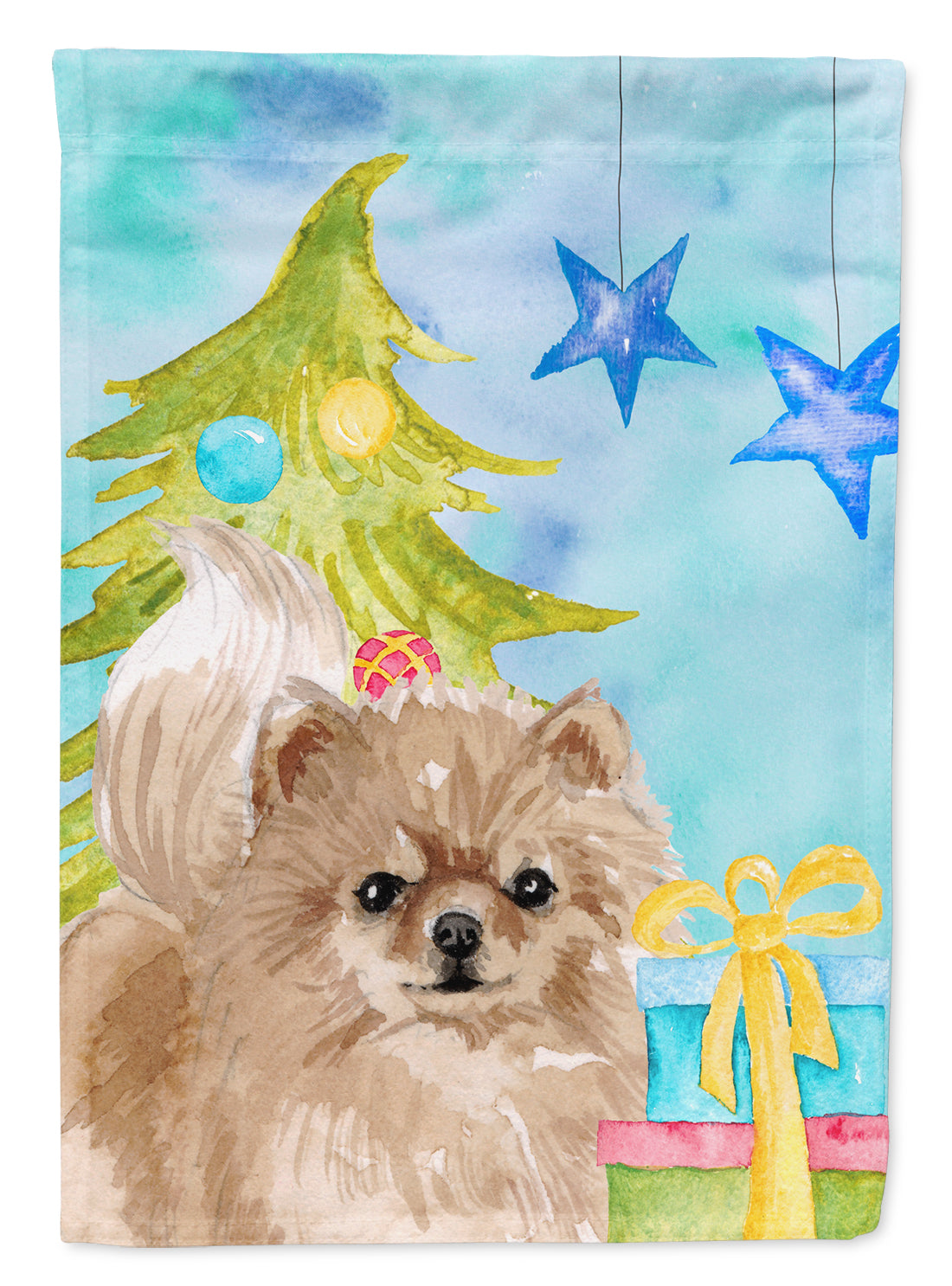 Pomeranian Christmas Flag Garden Size BB9425GF  the-store.com.