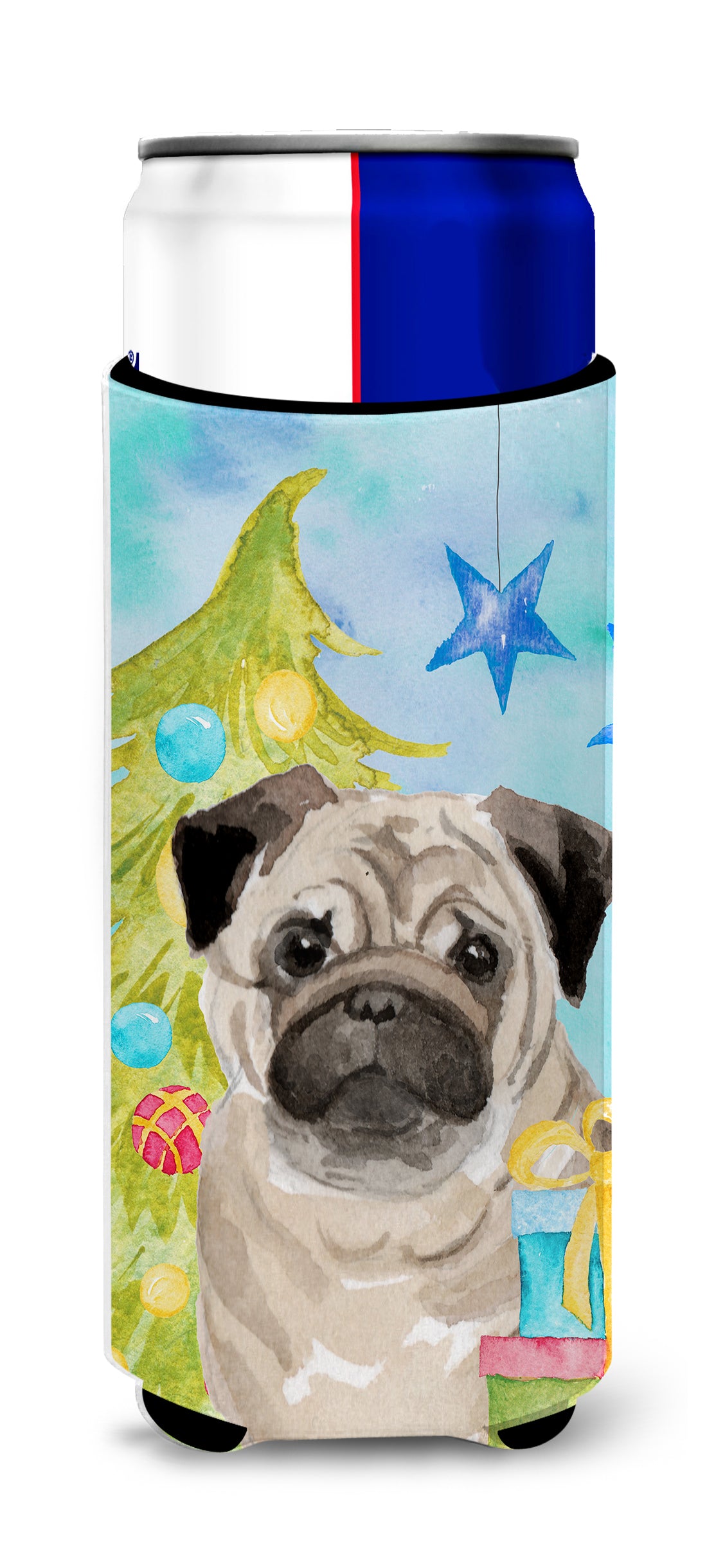 Fawn Pug Christmas  Ultra Hugger for slim cans BB9426MUK  the-store.com.