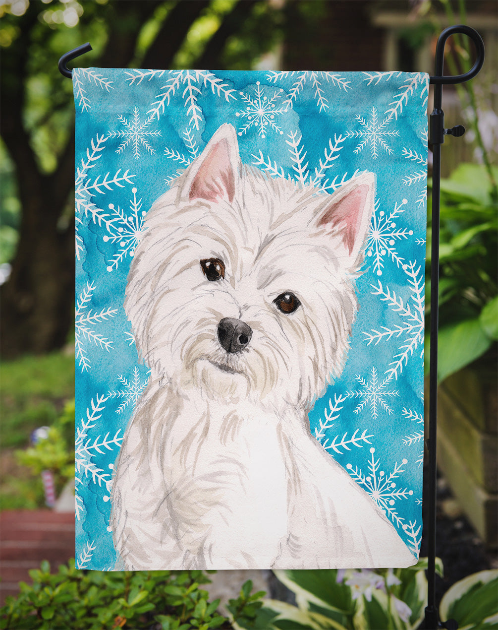 Westie Winter Flag Garden Size BB9429GF  the-store.com.