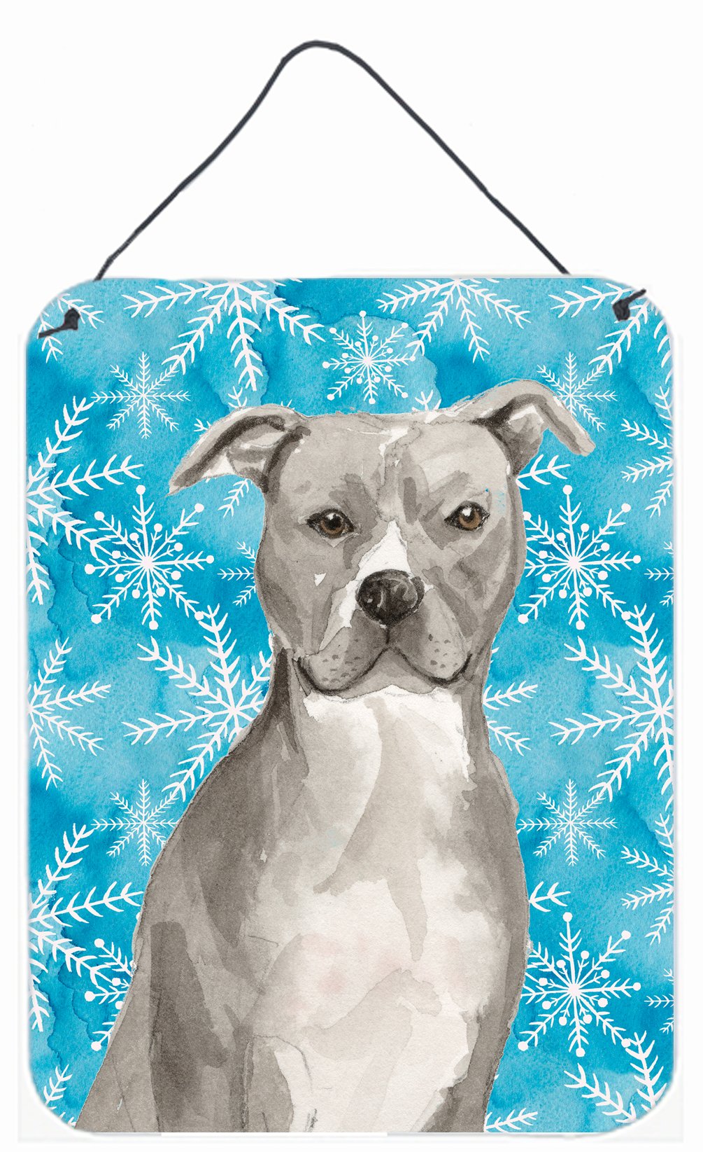 Staffordshire Bull Terrier Winter Wall or Door Hanging Prints BB9430DS1216 by Caroline&#39;s Treasures