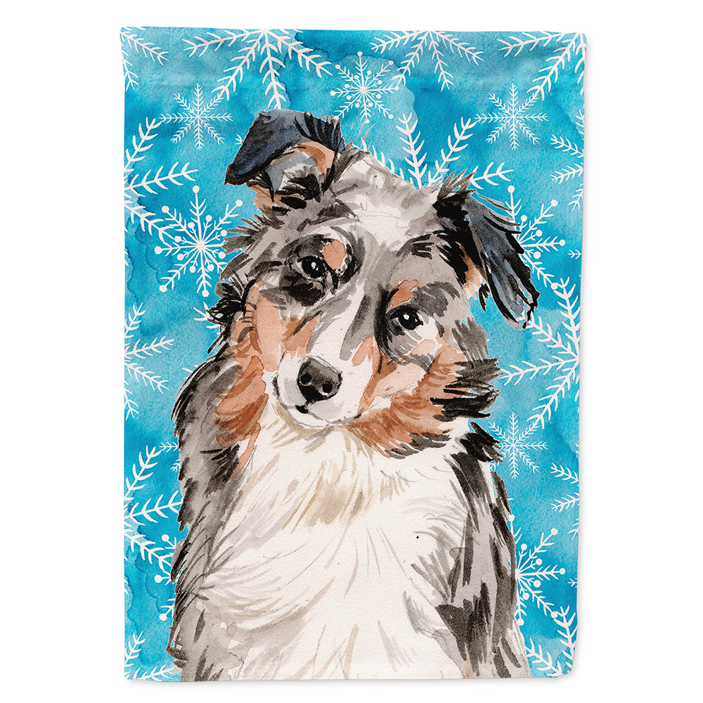 Australian Shepherd Winter Flag Canvas House Size BB9432CHF  the-store.com.