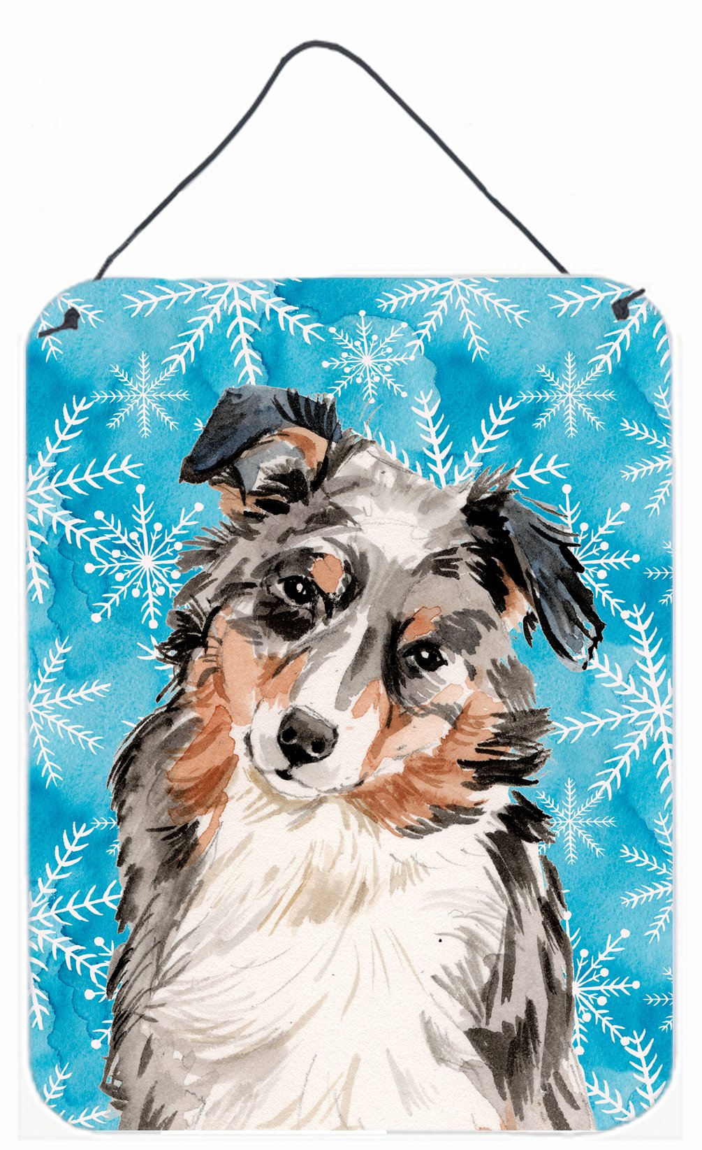 Australian Shepherd Winter Wall or Door Hanging Prints BB9432DS1216 by Caroline's Treasures