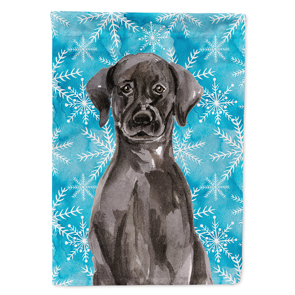 Black Labrador Winter Flag Canvas House Size BB9433CHF  the-store.com.