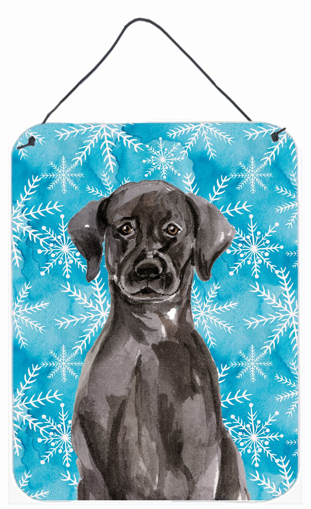 Black Labrador Winter Wall or Door Hanging Prints BB9433DS1216 by Caroline's Treasures