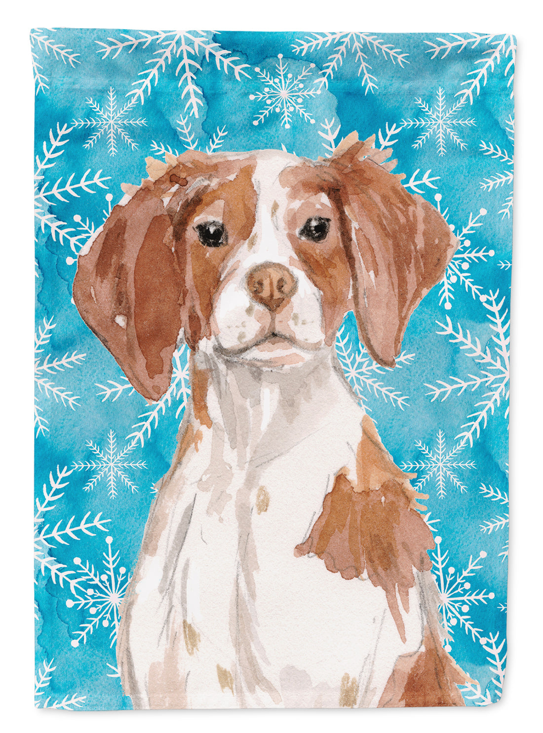 Brittany Spaniel Winter Flag Garden Size BB9434GF  the-store.com.