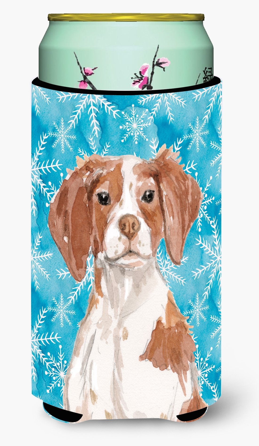 Brittany Spaniel Winter Tall Boy Beverage Insulator Hugger BB9434TBC by Caroline's Treasures