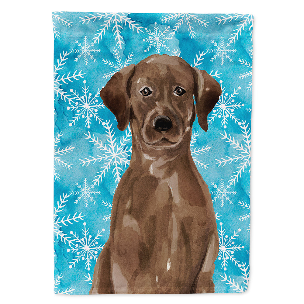 Chocolate Labrador Winter Flag Canvas House Size BB9435CHF  the-store.com.