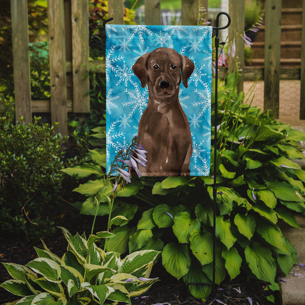 Chocolate Labrador Winter Flag Garden Size BB9435GF  the-store.com.