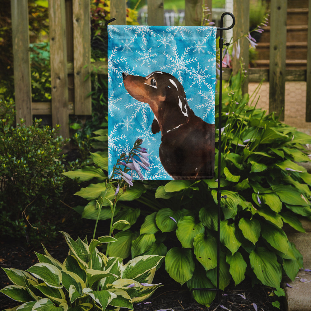 Black and Tan Dachshund Winter Flag Garden Size BB9440GF  the-store.com.