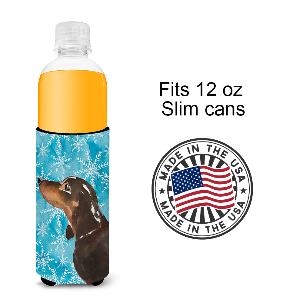 Black and Tan Dachshund Winter  Ultra Hugger for slim cans BB9440MUK  the-store.com.