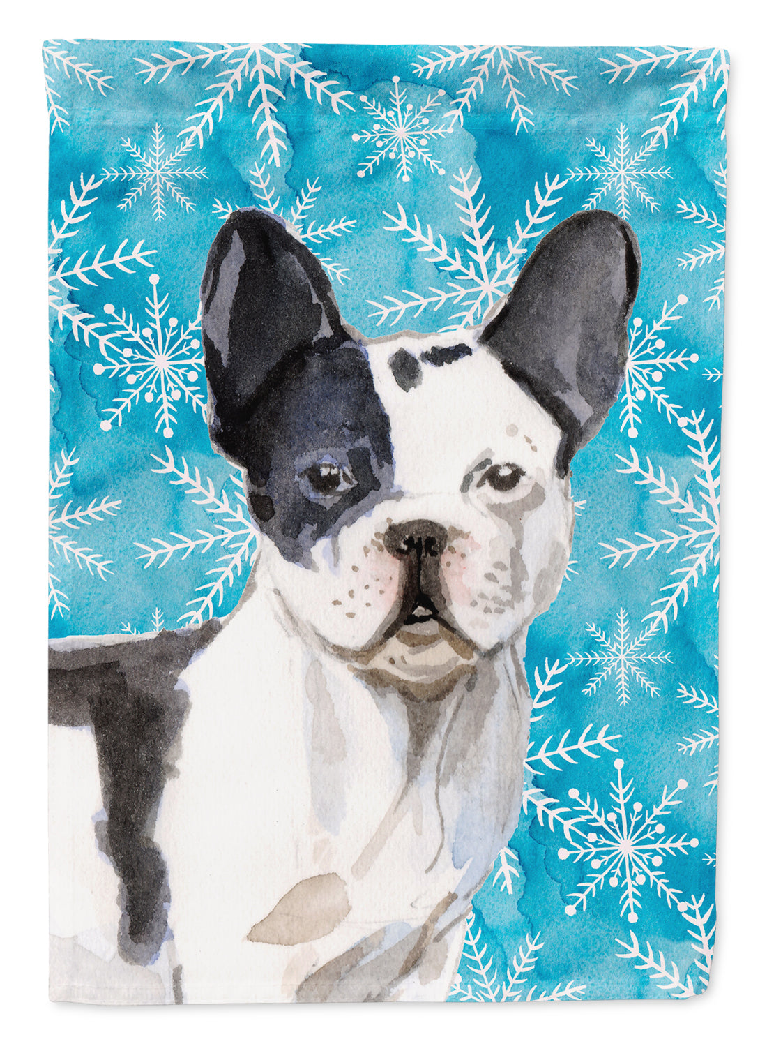 Black White French Bulldog Winter Flag Garden Size BB9442GF  the-store.com.