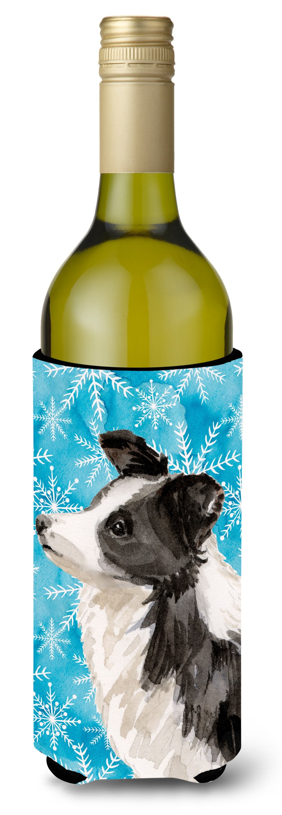 Border Collie Winter Wine Bottle Beverge Insulator Hugger BB9443LITERK by Caroline's Treasures