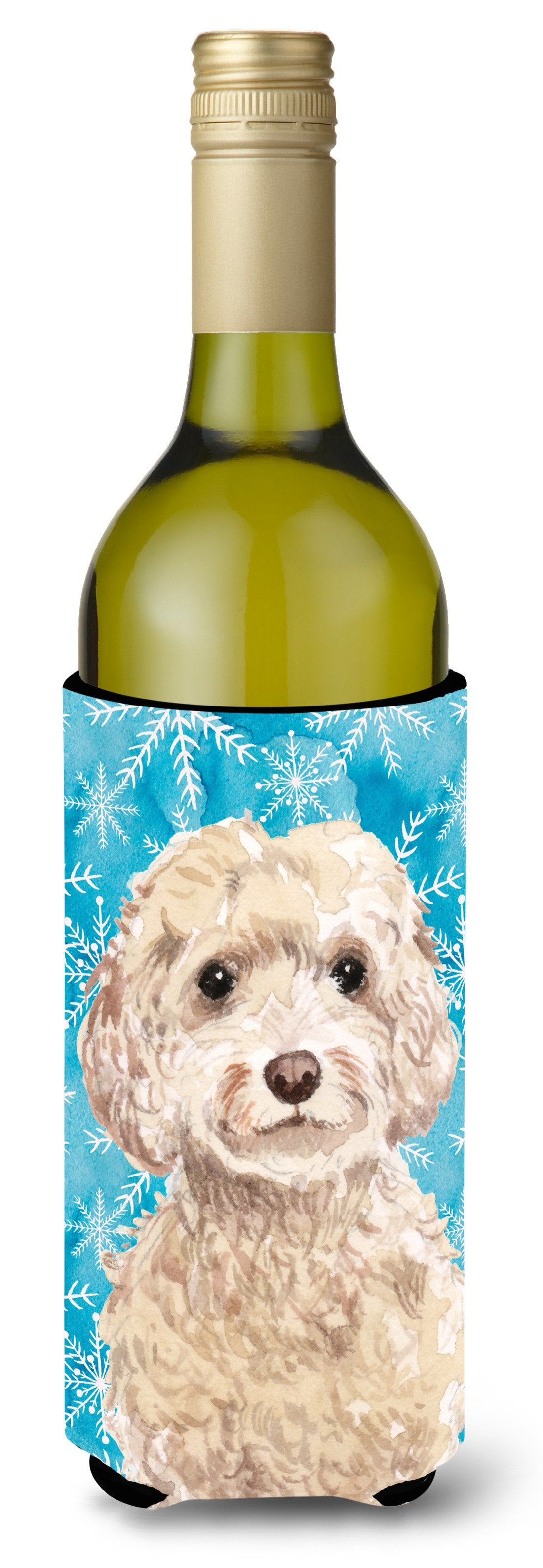 Champagne Cockapoo Winter Wine Bottle Beverge Insulator Hugger BB9445LITERK by Caroline's Treasures