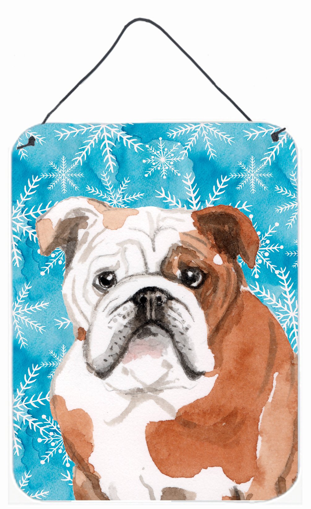 English Bulldog Winter Wall or Door Hanging Prints BB9451DS1216 by Caroline's Treasures