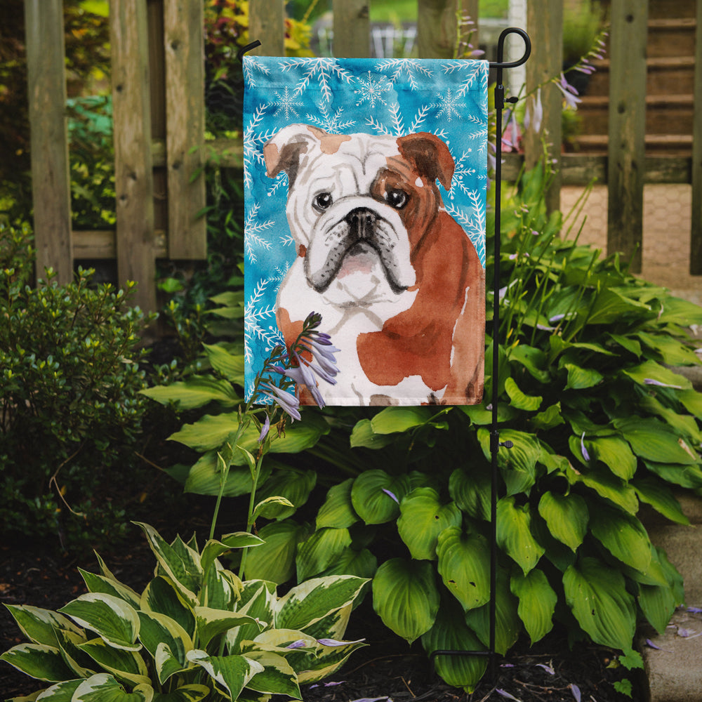 English Bulldog Winter Flag Garden Size BB9451GF  the-store.com.