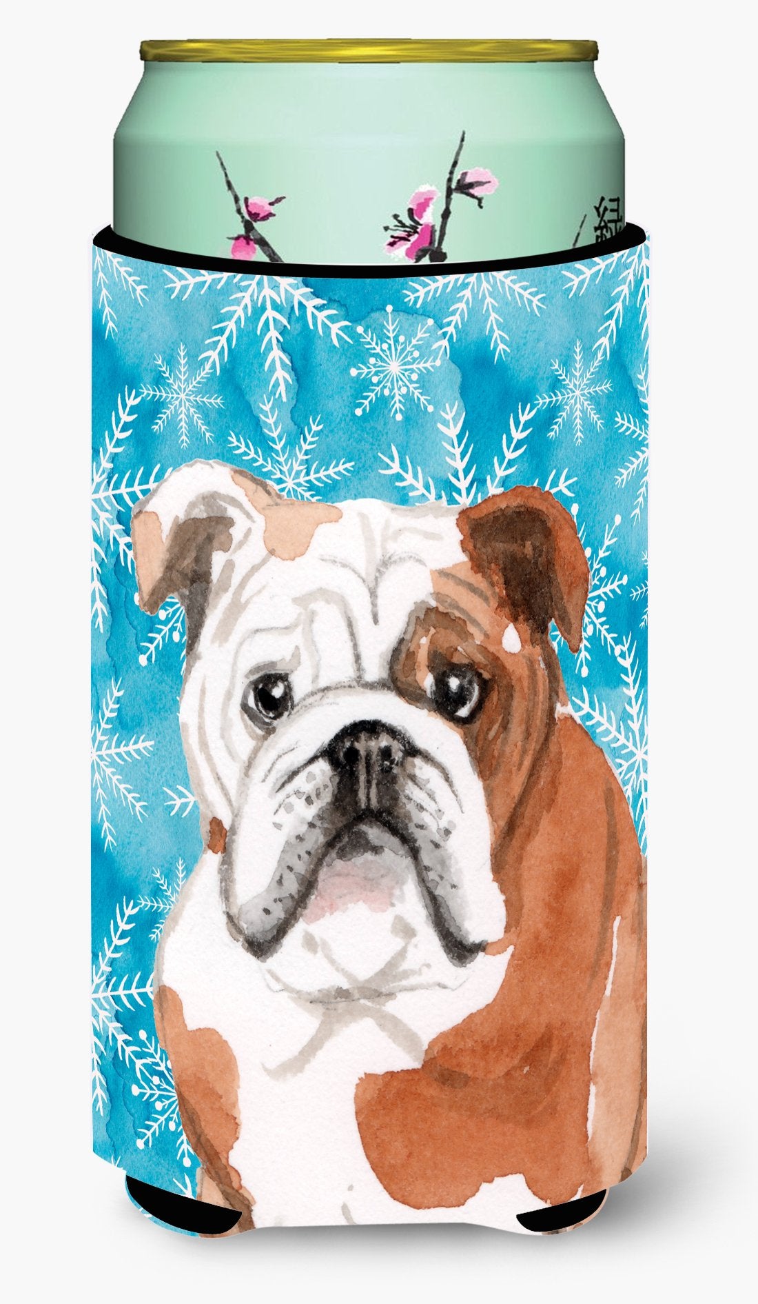 English Bulldog Winter Tall Boy Beverage Insulator Hugger BB9451TBC by Caroline's Treasures