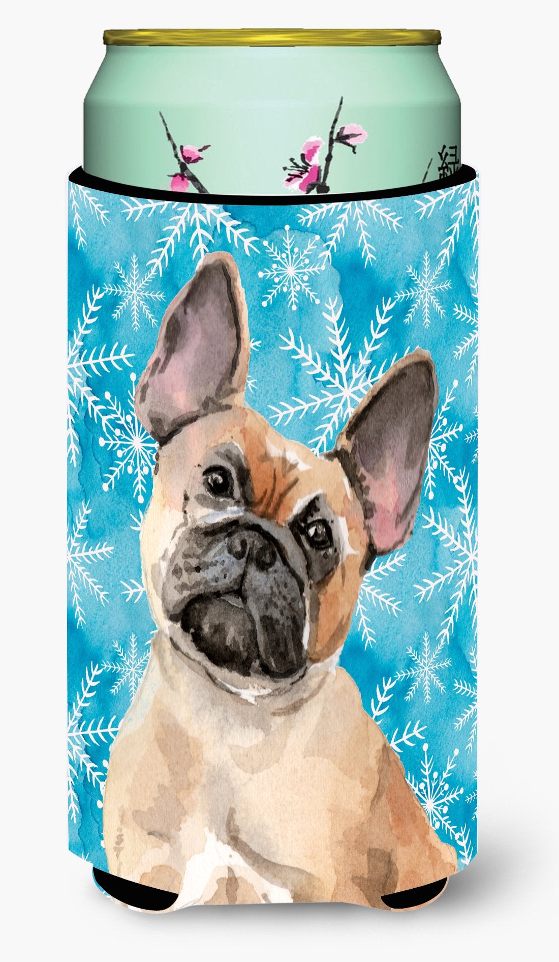 Fawn French Bulldog Winter Tall Boy Beverage Insulator Hugger BB9452TBC by Caroline's Treasures