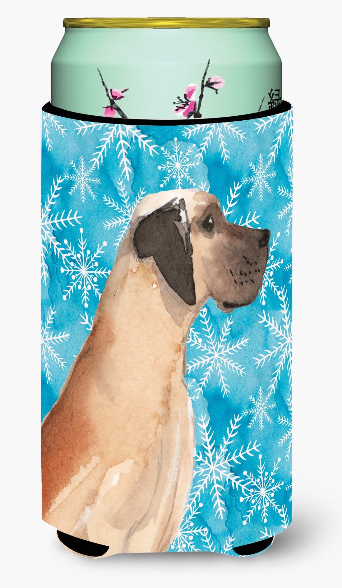 Fawn Natural Great Dane Winter Tall Boy Beverage Insulator Hugger BB9454TBC by Caroline&#39;s Treasures