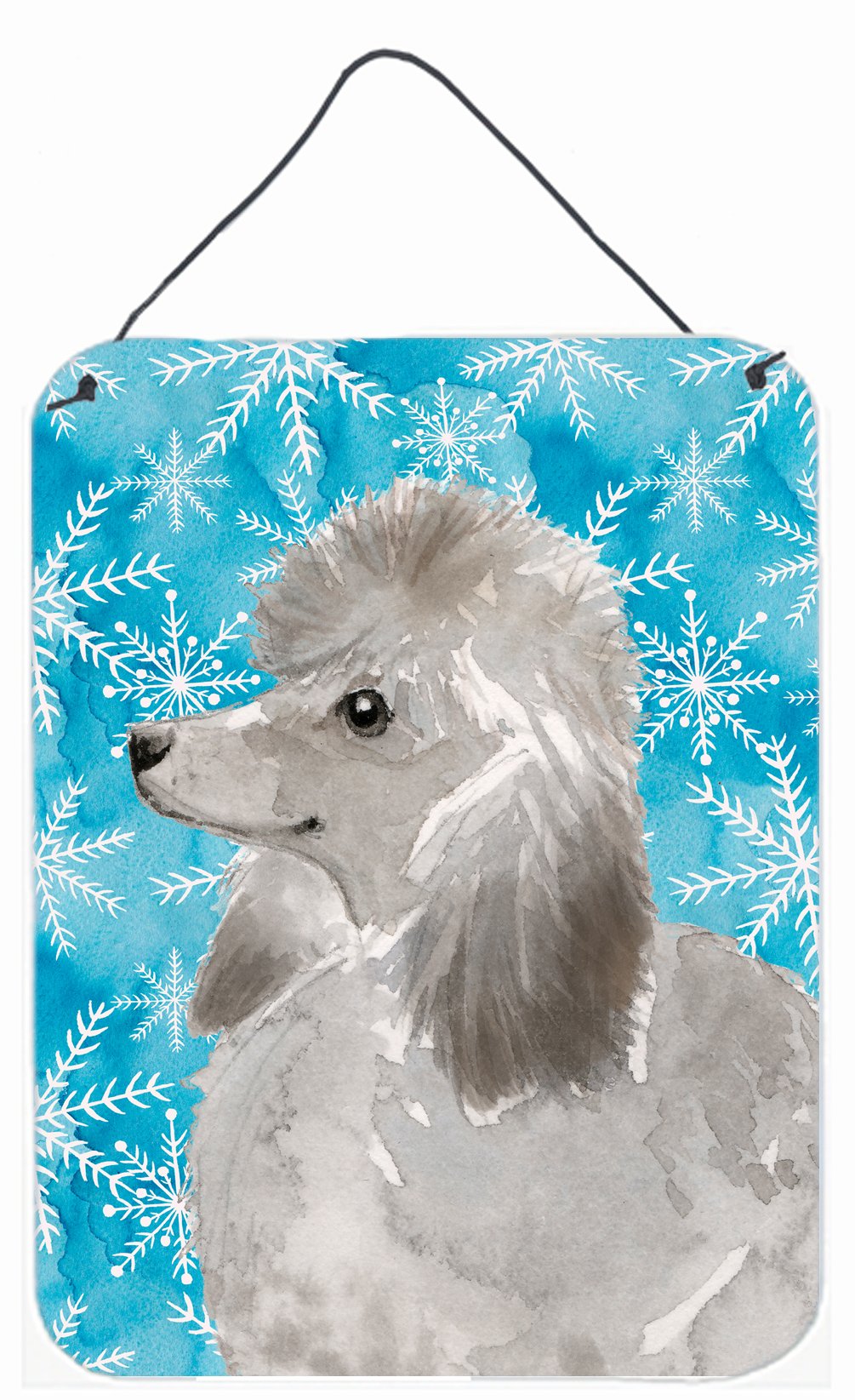 Grey Standard Poodle Winter Wall or Door Hanging Prints BB9455DS1216 by Caroline's Treasures