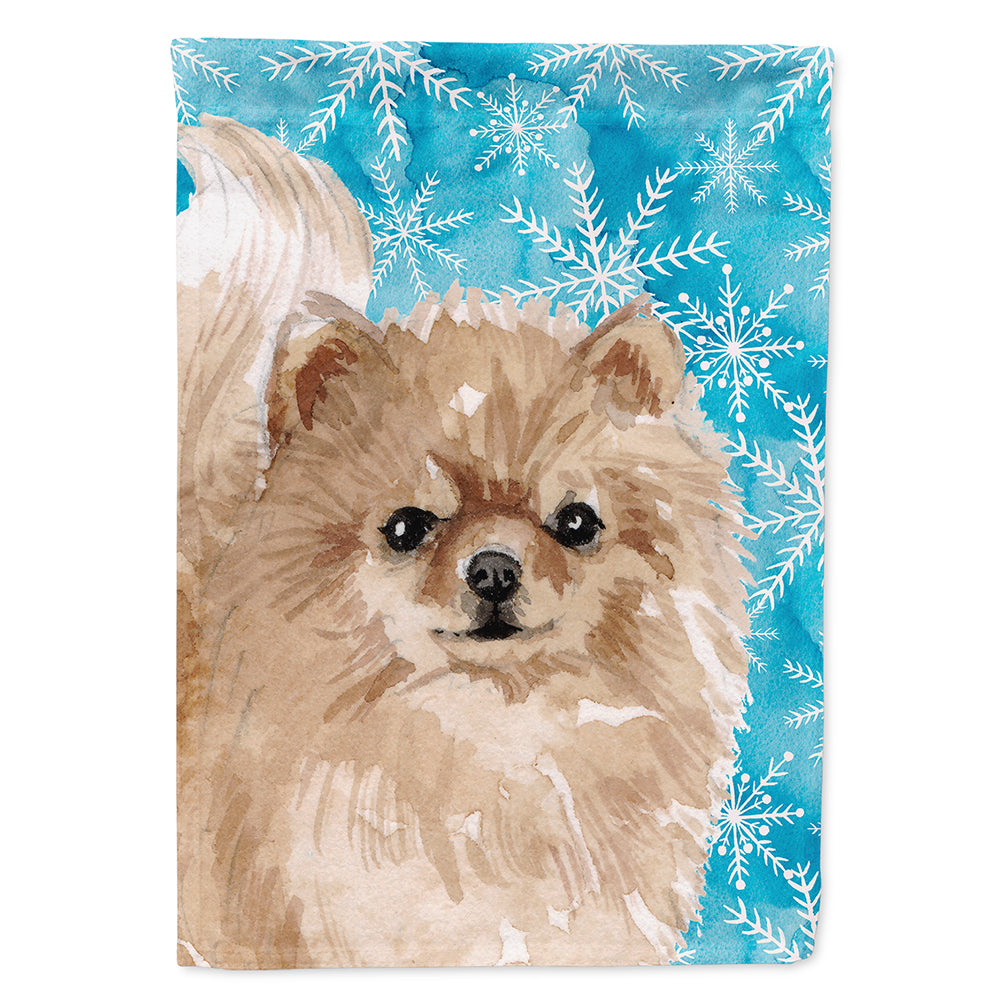 Pomeranian Winter Flag Canvas House Size BB9460CHF  the-store.com.