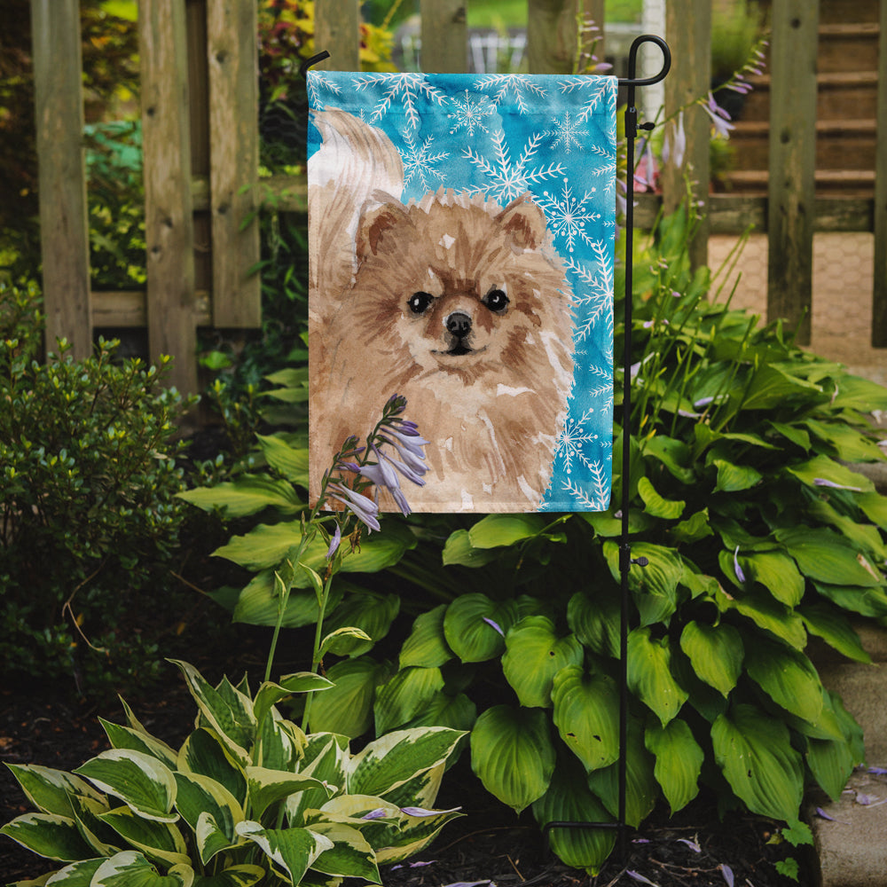 Pomeranian Winter Flag Garden Size BB9460GF  the-store.com.