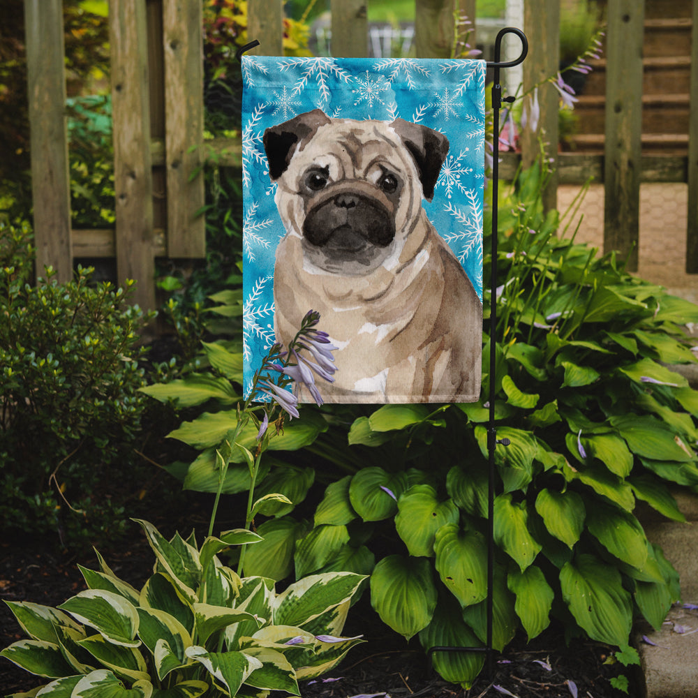 Fawn Pug Winter Flag Garden Size BB9461GF  the-store.com.