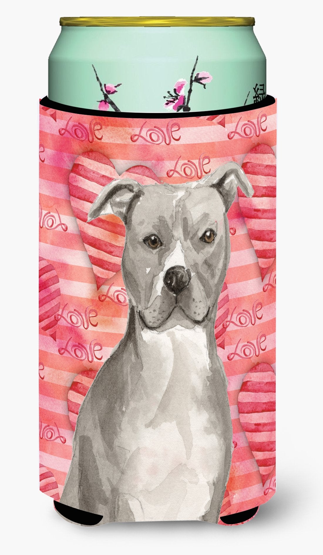 Staffordshire Bull Terrier Love Tall Boy Beverage Insulator Hugger BB9465TBC by Caroline's Treasures