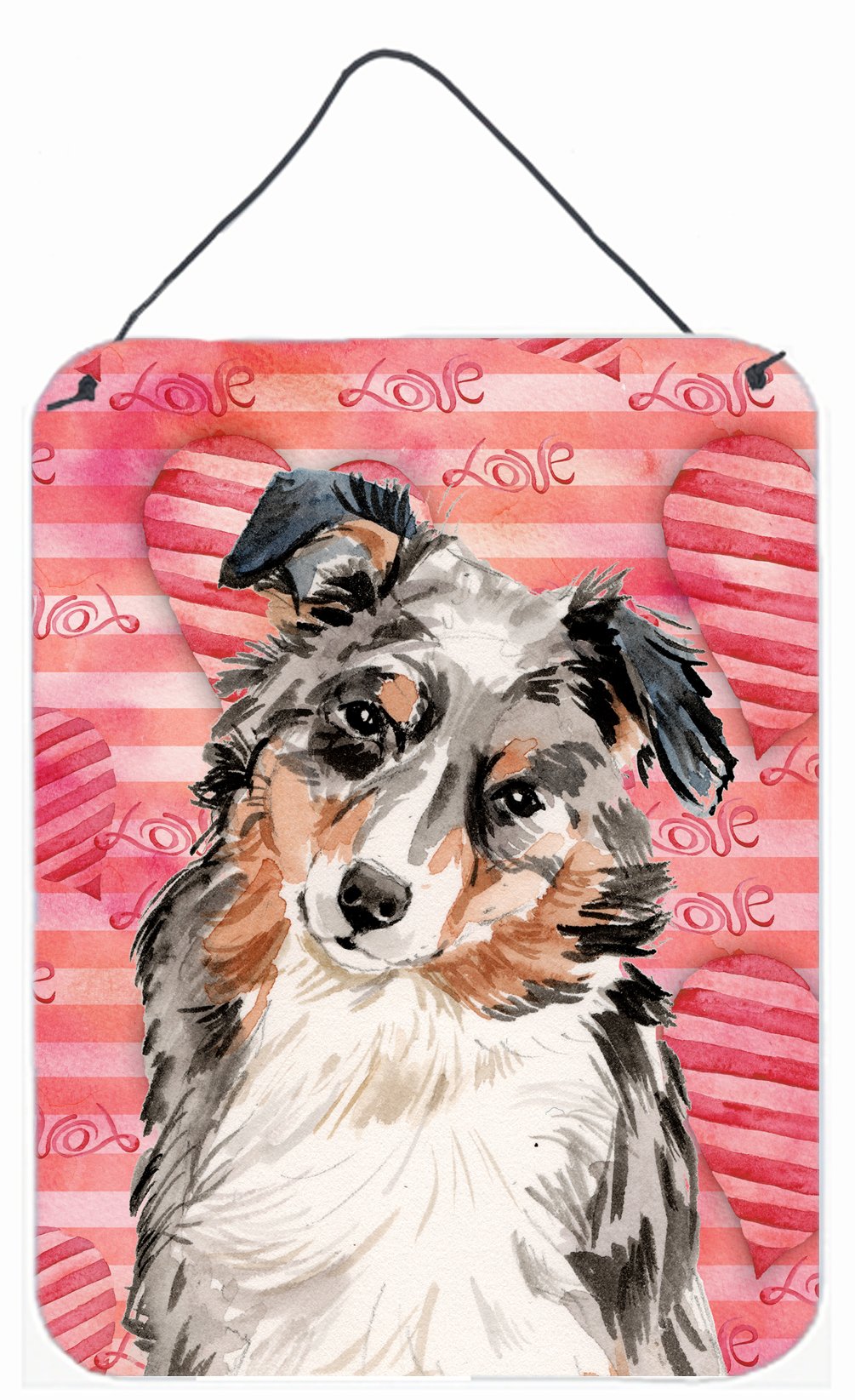 Australian Shepherd Love Wall or Door Hanging Prints BB9467DS1216 by Caroline's Treasures