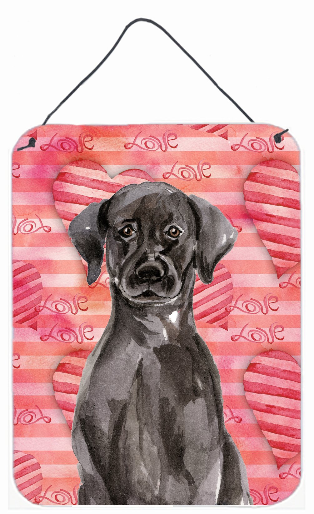 Black Labrador Love Wall or Door Hanging Prints BB9468DS1216 by Caroline's Treasures