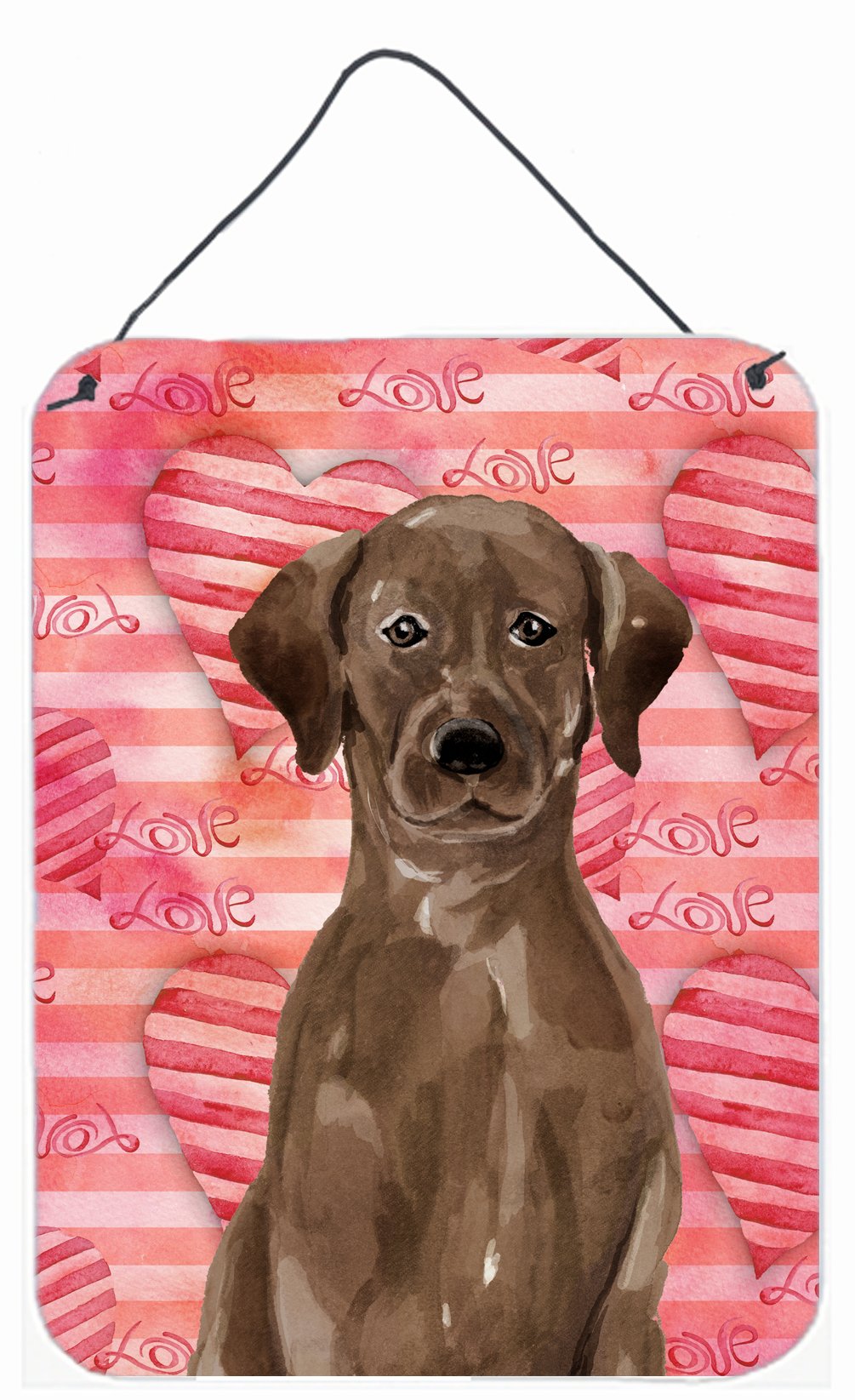 Chocolate Labrador Love Wall or Door Hanging Prints BB9470DS1216 by Caroline's Treasures